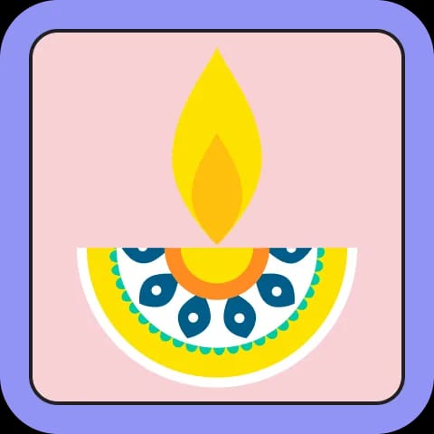 Fall theme divali candle icon
